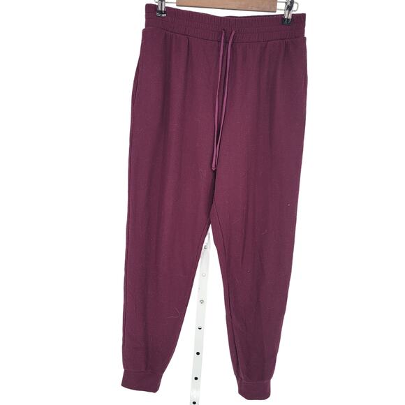 Victorias Secret Womens Sz M Jogger Sweatpants Maroon Purple Thermal - Picture 1 of 4